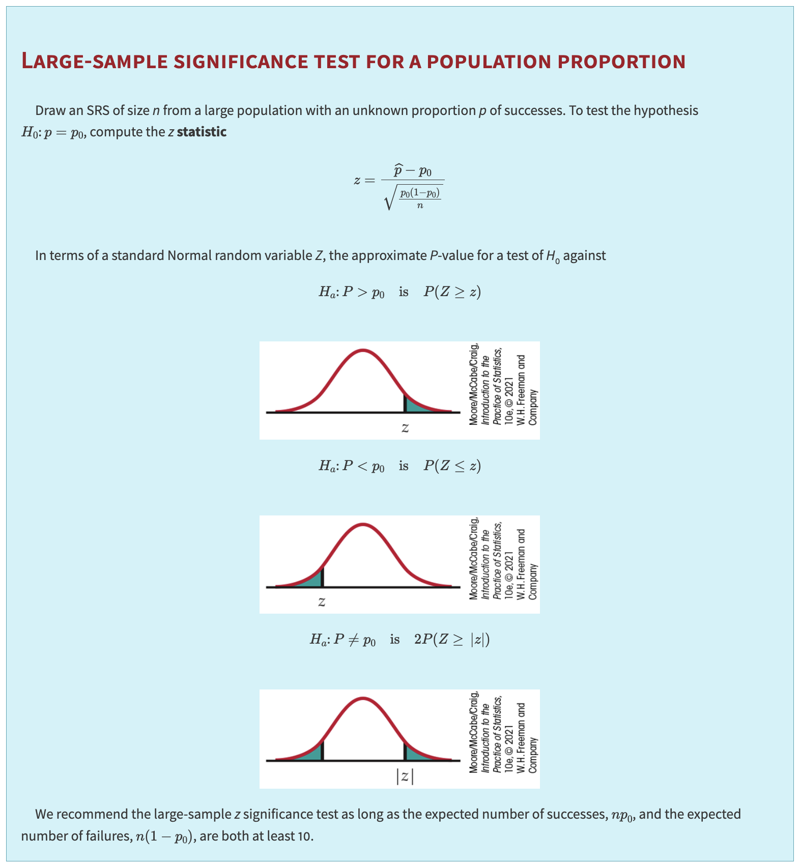 test for one sample proportion